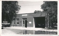 City Hall and Fire Department with Fire Truck Postcard