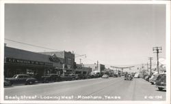 Sealy Street View with G.F. Wacker and Ballard's Stores Postcard