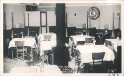Three Point Grill Interior with "Quality and Service Is Our Motto" Postcard