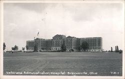 Veterans Administration Hospital - Large Building with Flagpole Postcard