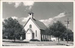 Episcopal Church with Steeple and Cross Postcard
