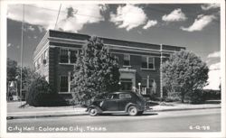 City Hall with Vintage Car Postcard