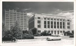 Midland County Court House and Petroleum Building with Vintage Cars Postcard