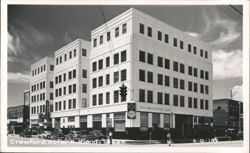 Crawford Hotel and Midland National Bank Street Scene Postcard