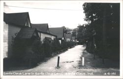 Santa Claus Lane in Santa Claus Land with Dining Room Sign Postcard