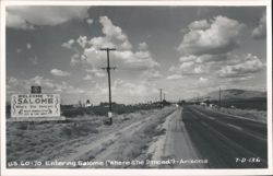 Welcome to Salome, Arizona, 'Where She Danced' on US 60-70 Postcard