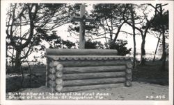 Rustic Altar at Site of First Mass - Shrine of La Leche Postcard