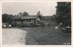 Log Cabin with People, Mentone, Alabama Postcard