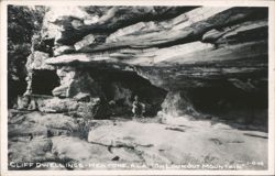 Cliff Dwellings on Lookout Mountain with Person Postcard