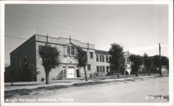 High School Building Postcard