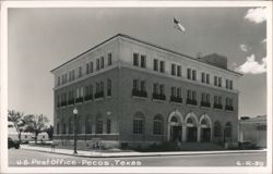 U.S. Post Office & Court House with American Flag Postcard
