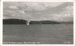 Blue Ridge Lake with Water Intake Tower and Bridge Postcard