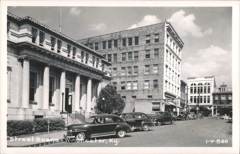 Street Scene with Buildings and Cars Winchester Kentucky