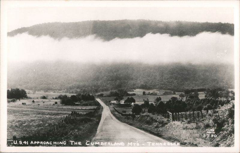 US 41 Approaching the Cumberland Mountains with Fog Tennessee