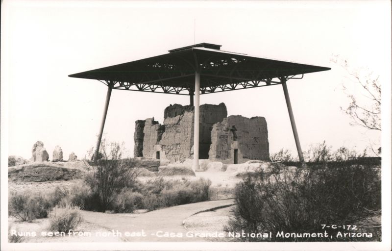 Casa Grande National Monument Ruins, seen from north east Coolidge Arizona
