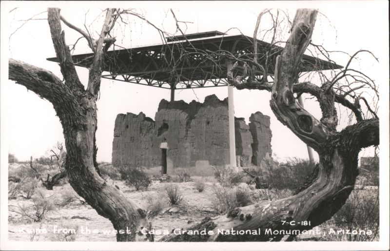 Casa Grande National Monument Ruins from the West Coolidge Arizona