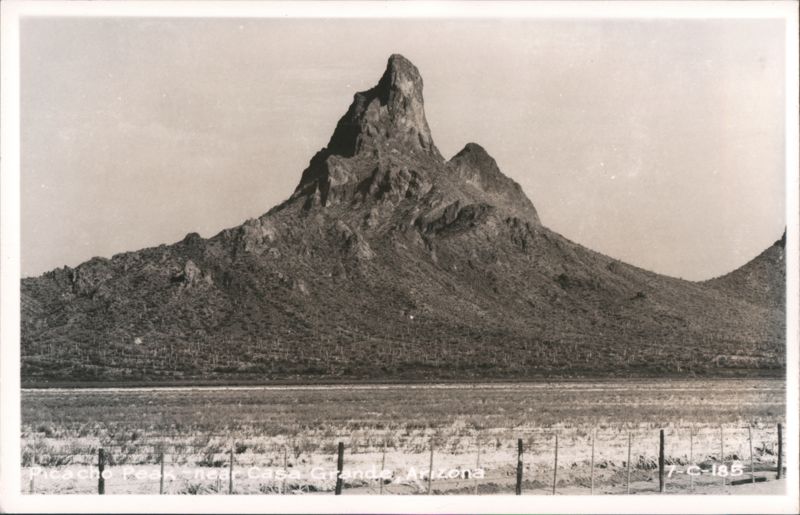 Picacho Peak, desert landscape with saguaro cacti Casa Grande Arizona