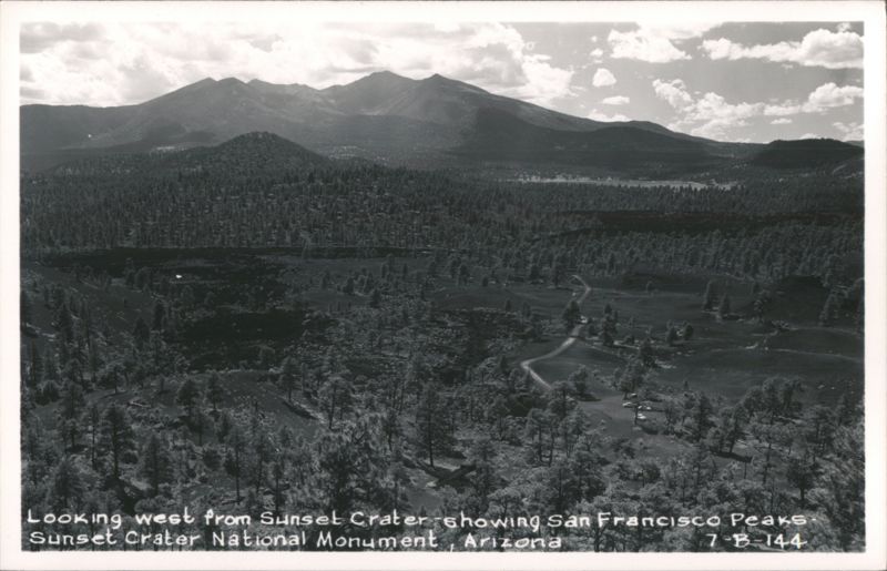 Looking west from Sunset Crater showing San Francisco Peaks Flagstaff Arizona
