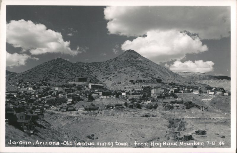 Jerome, Arizona - Old famous mining town from Hog Back Mountain