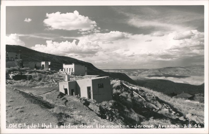 Old City Jail that is sliding down the mountain Jerome Arizona