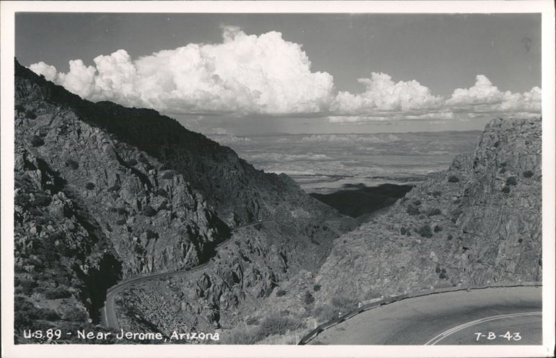 U.S. 89 Highway Winding Through Mountains Near Jerome, AZ Arizona
