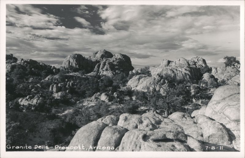 Granite Dells Landscape with Boulders and Clouds Prescott Arizona