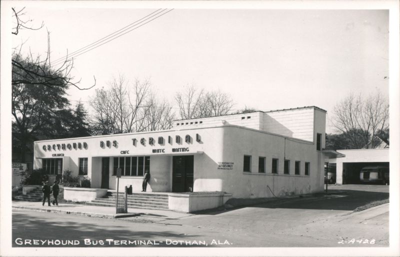 Greyhound Bus Terminal with Segregated Waiting Rooms Dothan Alabama
