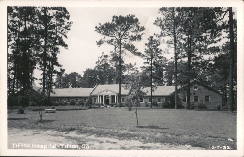Tifton Hospital, brick building with classical entrance Georgia