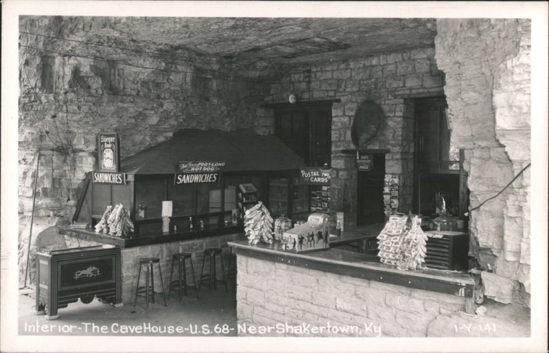 Interior of The CaveHouse with sandwich counter and gift shop Shakertown Kentucky