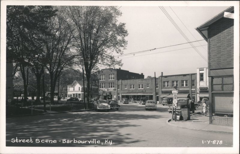 Downtown Barbourville Street with Blair Hardware and Esquire Cafe Kentucky