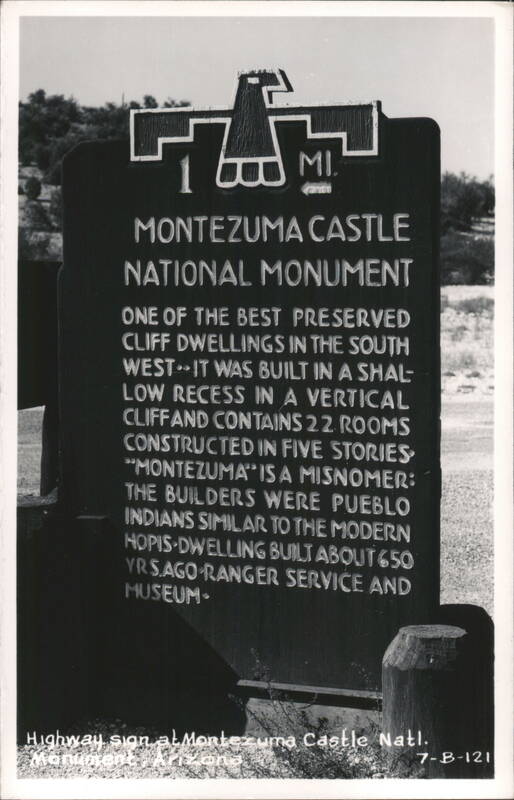 Montezuma Castle National Monument Highway Sign Camp Verde Arizona