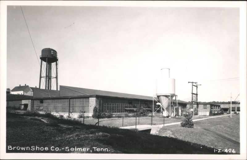 Brown Shoe Co. factory with water tower Selmer Tennessee