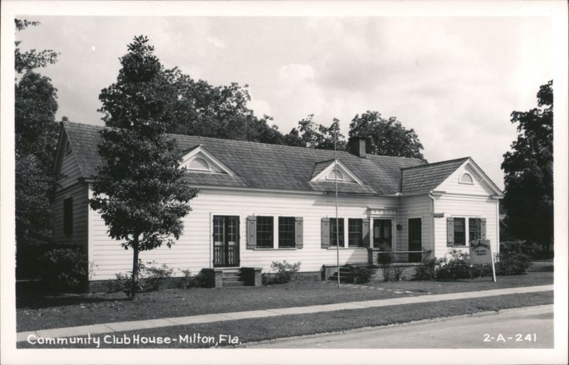 White Community Club House with Dormer Windows, Milton, FL Florida