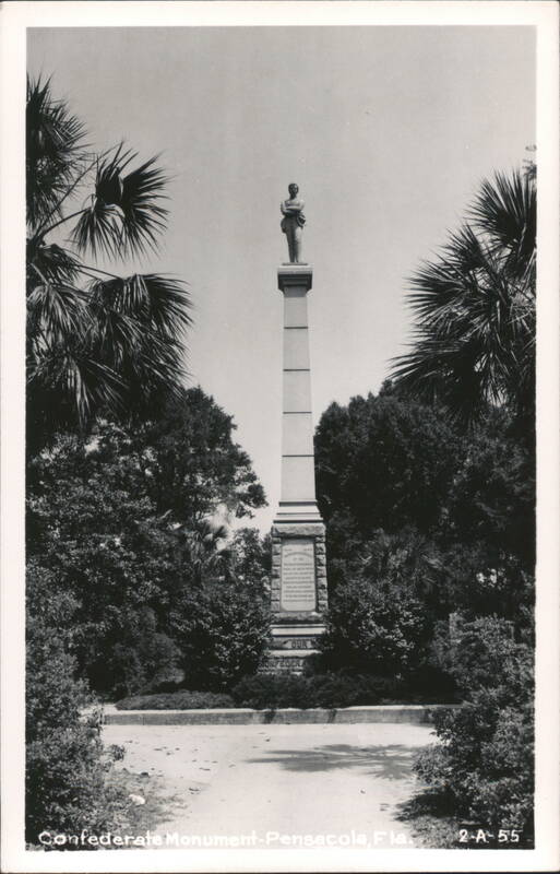 Confederate Monument with Statue and Palm Trees Pensacola Florida