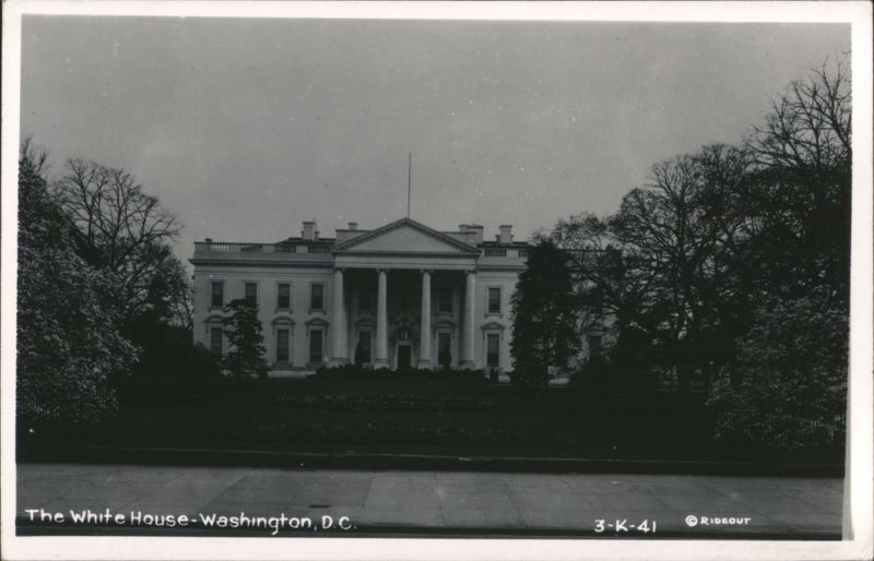 Front View of The White House Washington District of Columbia