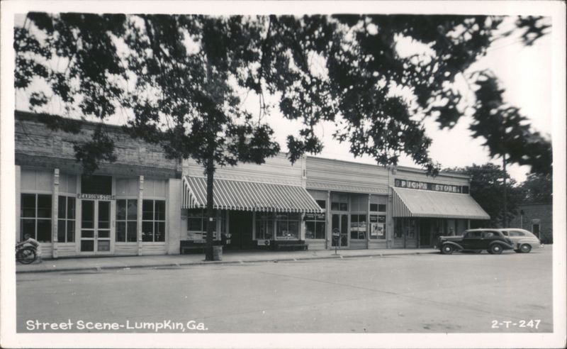 Street Scene with Pearson's and Pugh's Stores Lumpkin Georgia
