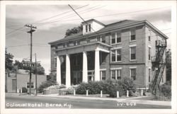 Colonial Hotel, Berea, KY - Brick building with columned portico Postcard