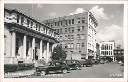 Street Scene with Buildings and Cars Postcard