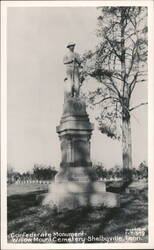 Confederate Monument, Willow Mount Cemetery Postcard