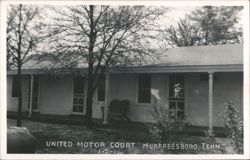United Motor Court, building with porch and trees Postcard