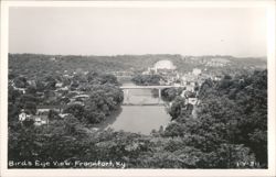 Bird's Eye View of Frankfort, Kentucky with River and Bridges Postcard