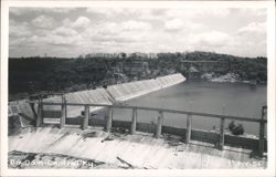 Dix Dam, overview of concrete structure and reservoir Postcard