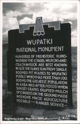 Wupatki National Monument Highway Sign Postcard