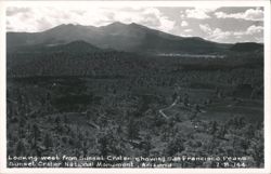 Looking west from Sunset Crater showing San Francisco Peaks Postcard