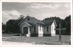 First Baptist Church Building with Sign Postcard