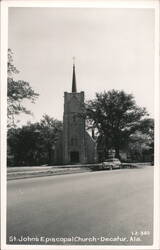 St. John's Episcopal Church with Steeple, Decatur Postcard