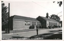 Athens Junior High School building exterior Postcard