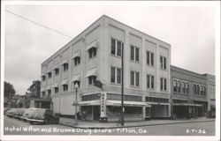 Hotel Wilton and Brooks Drug Store Postcard