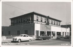 Hotel Pulaski with Vintage Cars on Street Postcard