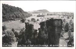 View South From Top of Natural Chimneys Postcard